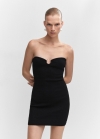 Mango Vestido punto detalle metálico - Negro
