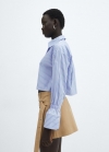Mango Camisa crop rayas - Azul celeste