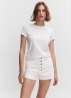 Mango Shorts vaqueros botones - Blanco roto