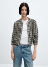 Mango Chaqueta bomber tweed - Azul marino oscuro