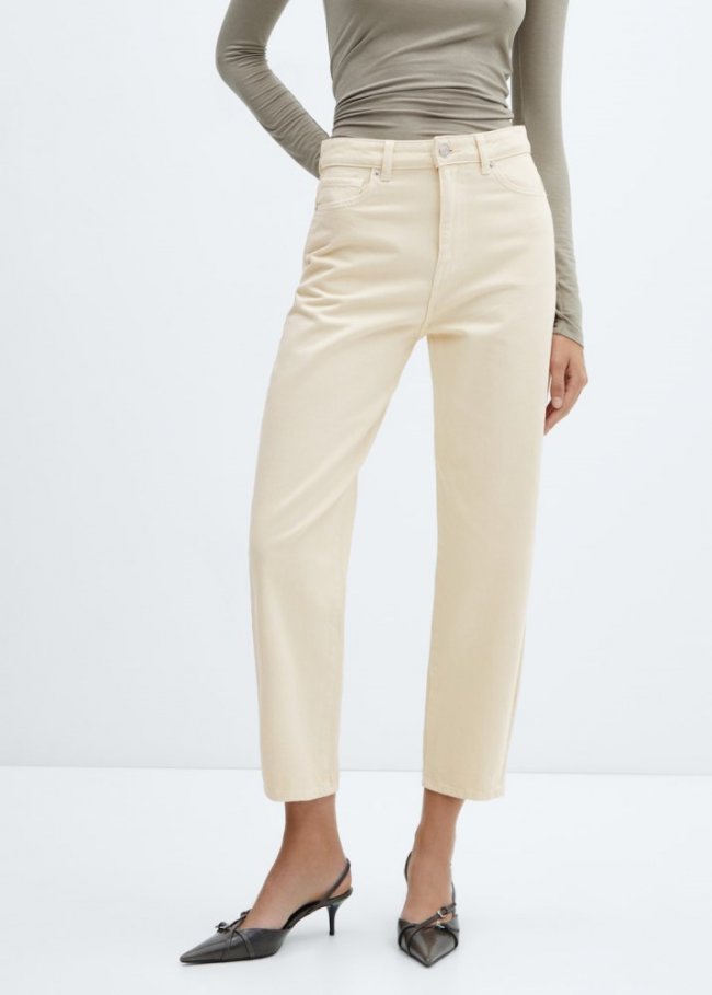 Mango Jeans slouchy tiro alto - Crudo