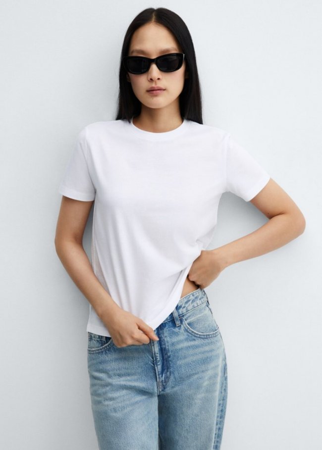 Mango Camiseta 100% algodón - Blanco