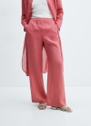 Mango Pantalón wideleg tiro alto - Rosa chicle