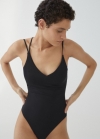 Mango Bañador escote pico - Negro