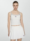Mango Top tirantes canalé - Blanco