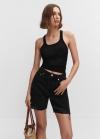 Mango Bermudas vaqueras rotos decorativos - Denim negro