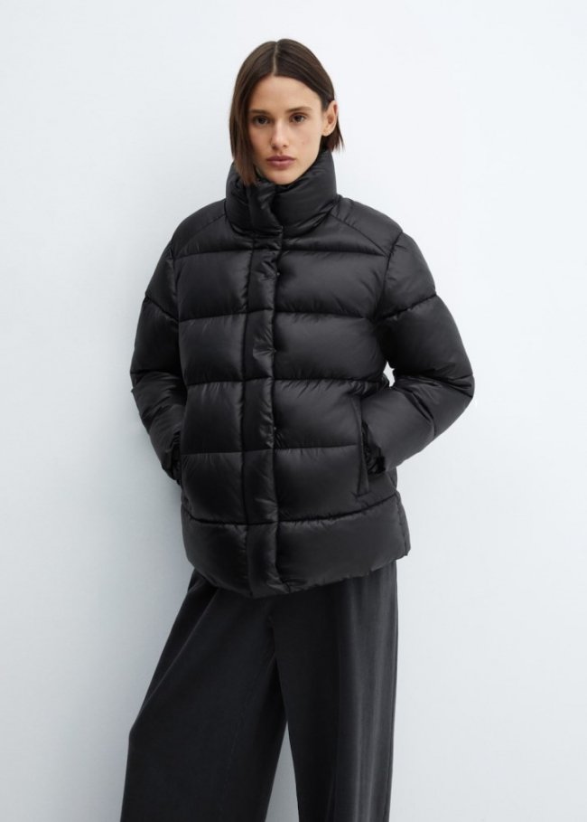Mango Anorak acolchado impermeable - Negro