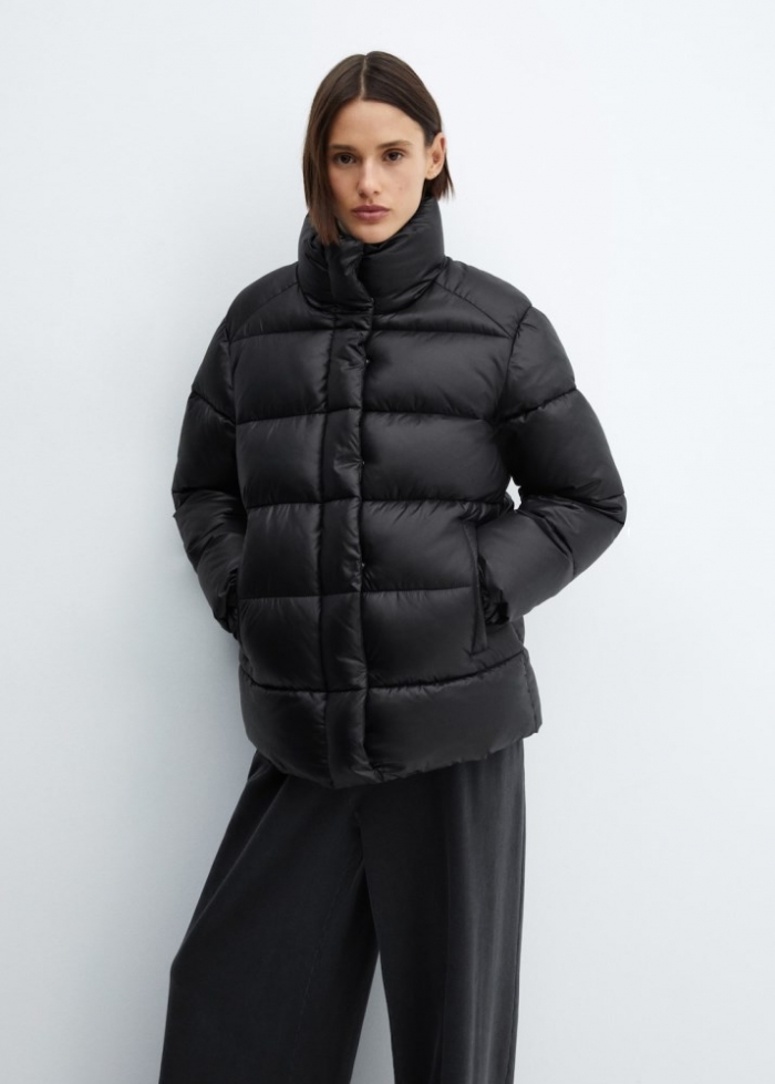Mango Anorak acolchado impermeable - Negro