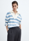Mango Jersey cuello cremallera - Azul celeste