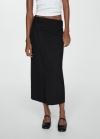 Mango Falda midi cruzada - Negro