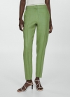 Mango Pantalón 100% lino - Verde