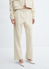 Mango Pantalón jogger algodón - Crudo