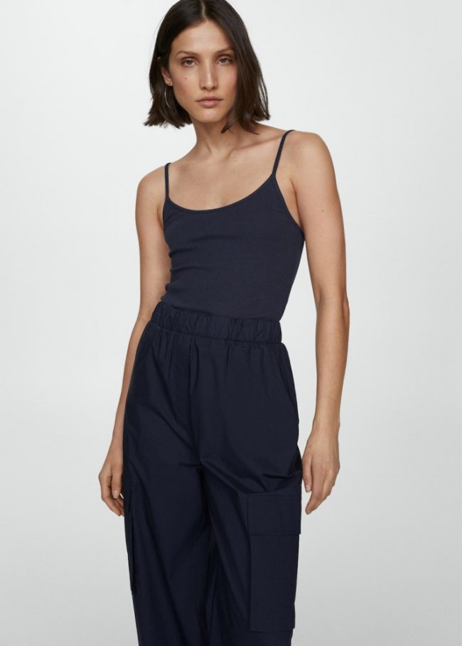 Mango Mono parachute tirantes - Azul marino oscuro