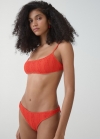 Mango Top bikini textura - Rojo coral