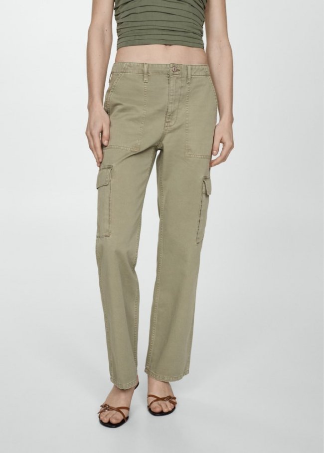 Mango Jeans cargo bolsillos - Khaki