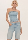 Mango Bermudas vaqueras rectas - Azul claro