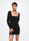 Mango Vestido entallado - Negro