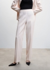 Mango Pantalón traje cintura elástica - Nude