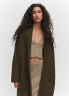 Mango Abrigo oversize punto bolsillos - Khaki