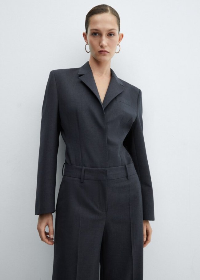 Mango Pantalón traje lana - Gris