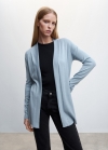 Mango Cárdigan punto fino - Azul celeste