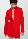 Mango Camisa diseño rayas - Rojo