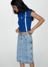 Mango Camiseta 100% algodón estampada - Azul