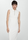 Mango Vestido cuello cremallera - Crudo