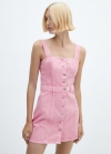 Mango Vestido vaquero botones - Rosa chicle