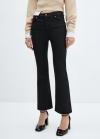 Mango Jeans Sienna flare crop encerados - Negro