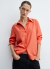 Mango Camisa fluida lyocell - Rojo coral