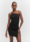 Mango Vestido asimétrico strass - Negro