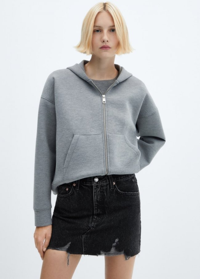 Mango Minifalda vaquera - Gris oscuro