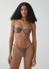 Mango Braguita bikini brasileña brillo - Marrón claro/pastel