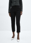 Mango Pantalón skinny tiro alto - Negro