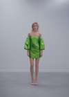 Mango Vestido raso mangas volumen - Verde pastel