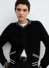 Mango Chaqueta bomber punto - Negro