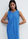 Mango Vestido detalle abertura - Azul