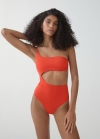 Mango Bañador asimétrico abertura - Rojo