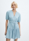 Mango Vestido camisero vaquero - Azul claro