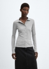 Mango Camisa punto canalé - Gris