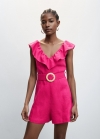 Mango Mono lino volante - Fucsia