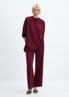 Mango Sudadera oversize textura - Cereza