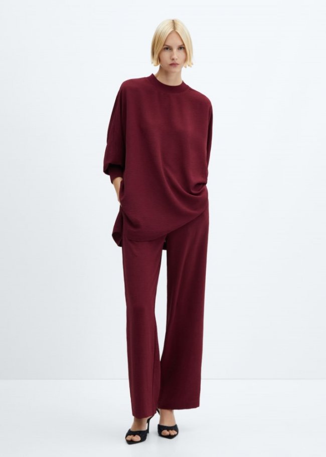 Mango Sudadera oversize textura - Cereza