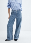 Mango Jeans loose cargo bolsillos - Azul medio