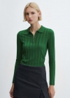Mango Jersey cuello cremallera - Verde