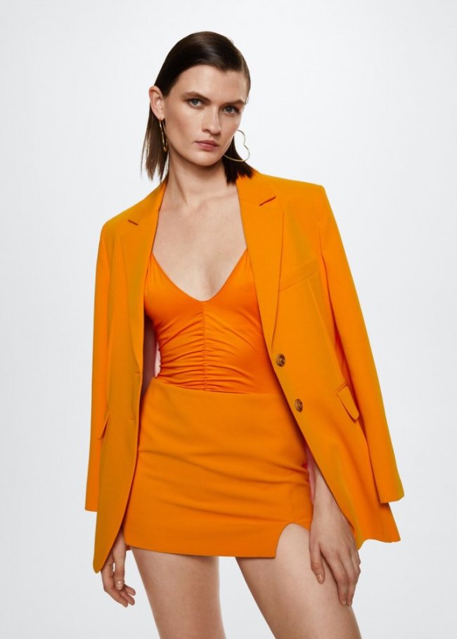 Mango Falda abertura bajo - Naranja