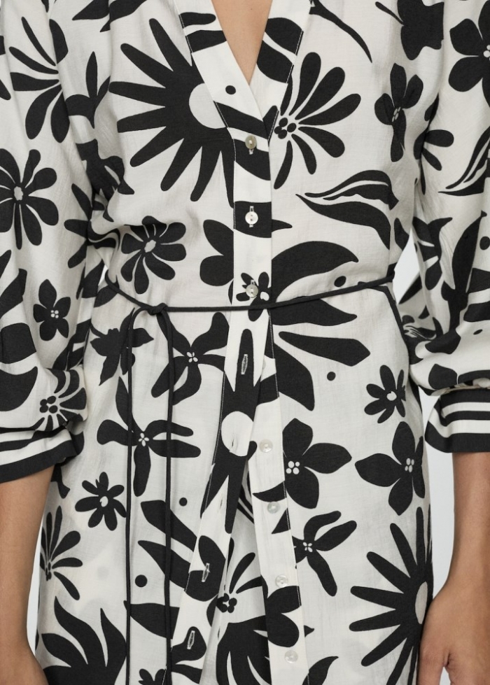 Mango Camisa estampada lazo - Negro