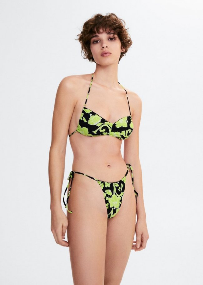 Mango Braguita bikini brasileña lazos - Negro