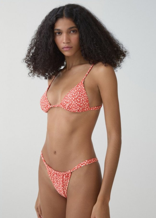 Mango Sujetador bikini floral - Rojo